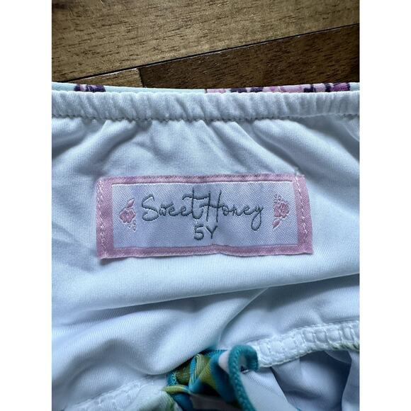 NEW SweetHoney Maddi Tankini Swimsuit Bedhead Hydrangea Purple Green Floral 5 - Picture 7 of 9